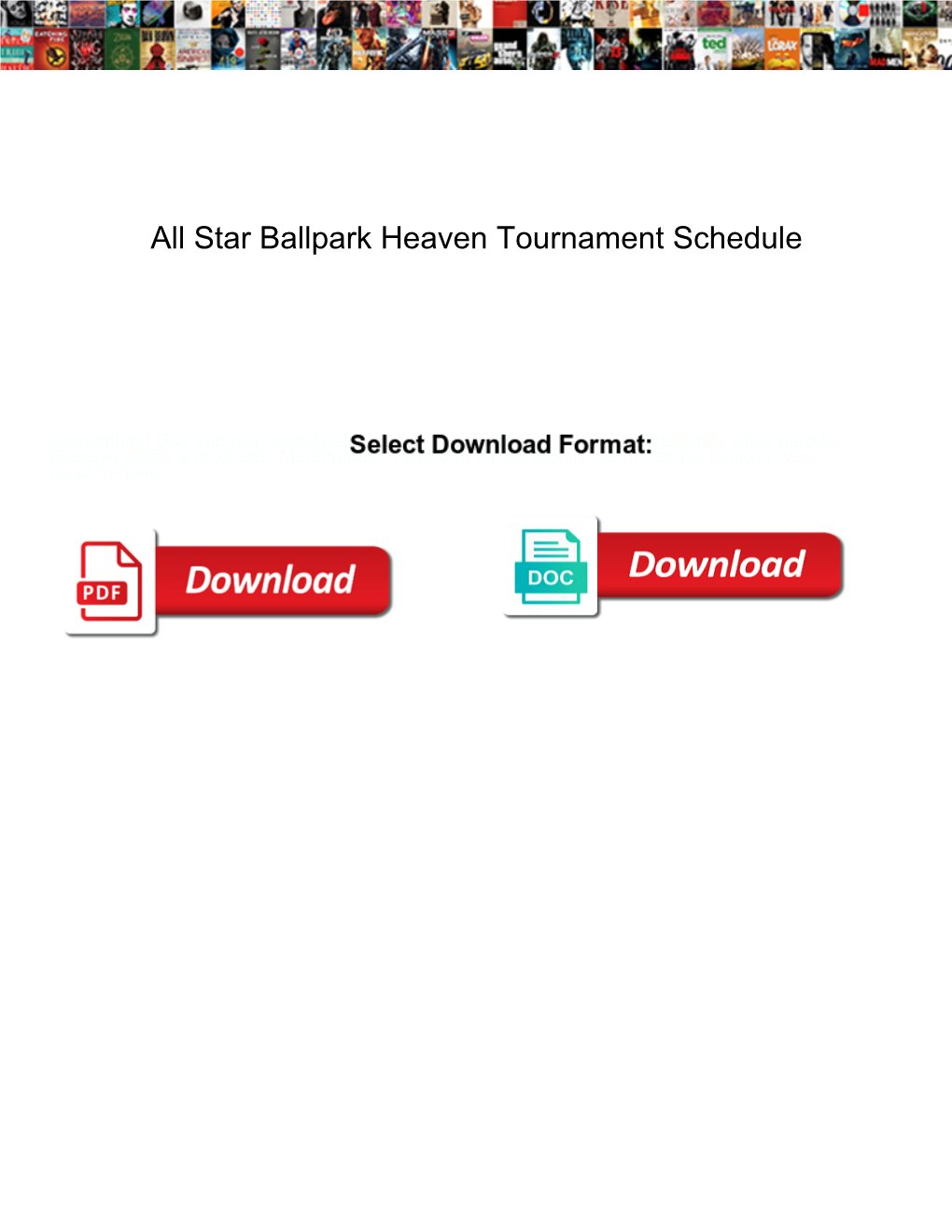 Star Ballpark Heaven Tournament Schedule