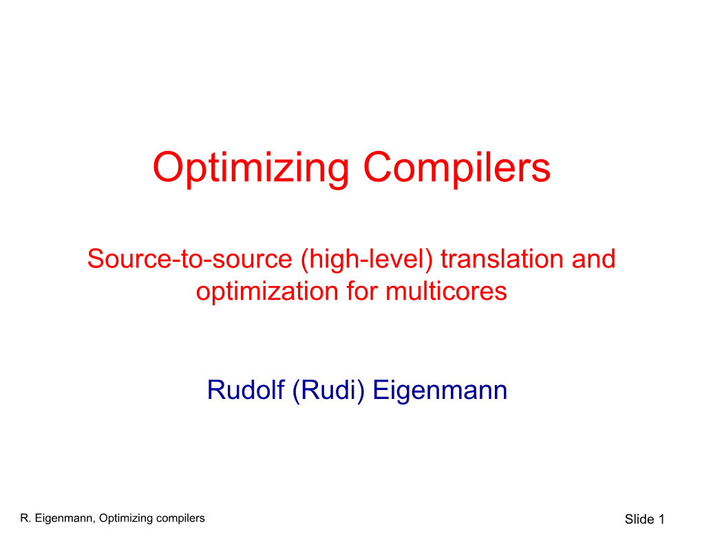 Optimizing Compilers