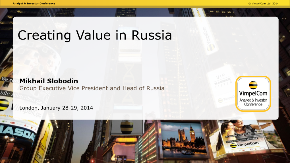 Creating Value in Russia