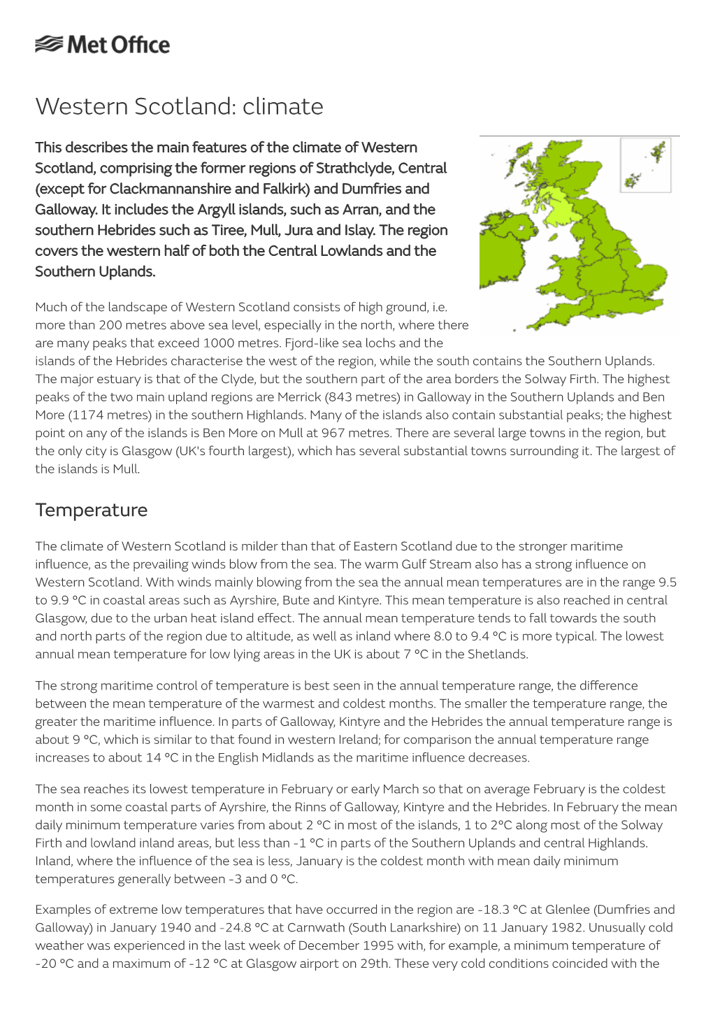 Western Scotland: Climate