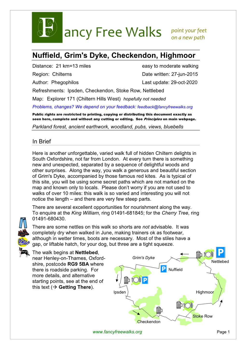 Nuffield, Grim's Dyke, Checkendon, Highmoor