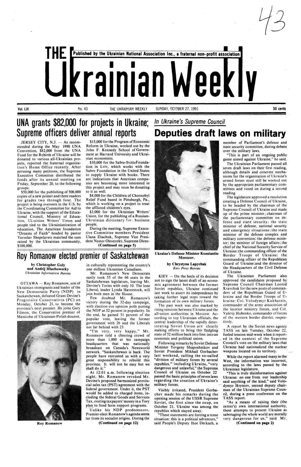 The Ukrainian Weekly 1991, No.43