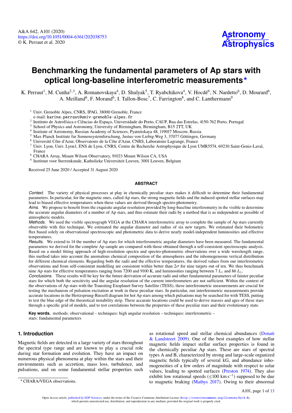 Benchmarking the Fundamental Parameters of Ap Stars with Optical Long-Baseline Interferometric Measurements? K