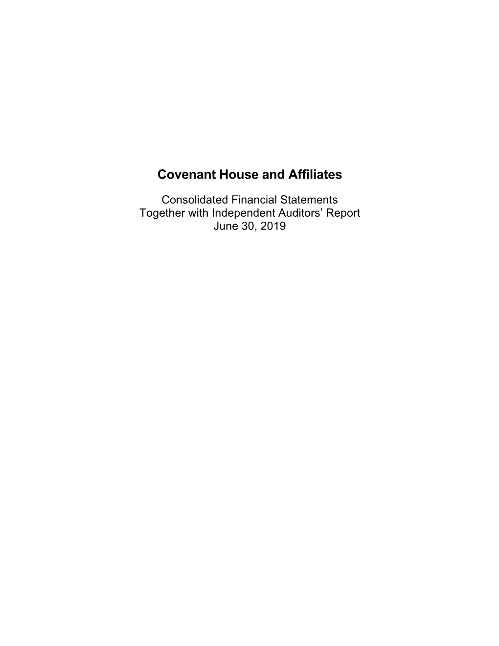 Covenant House and Affiliates