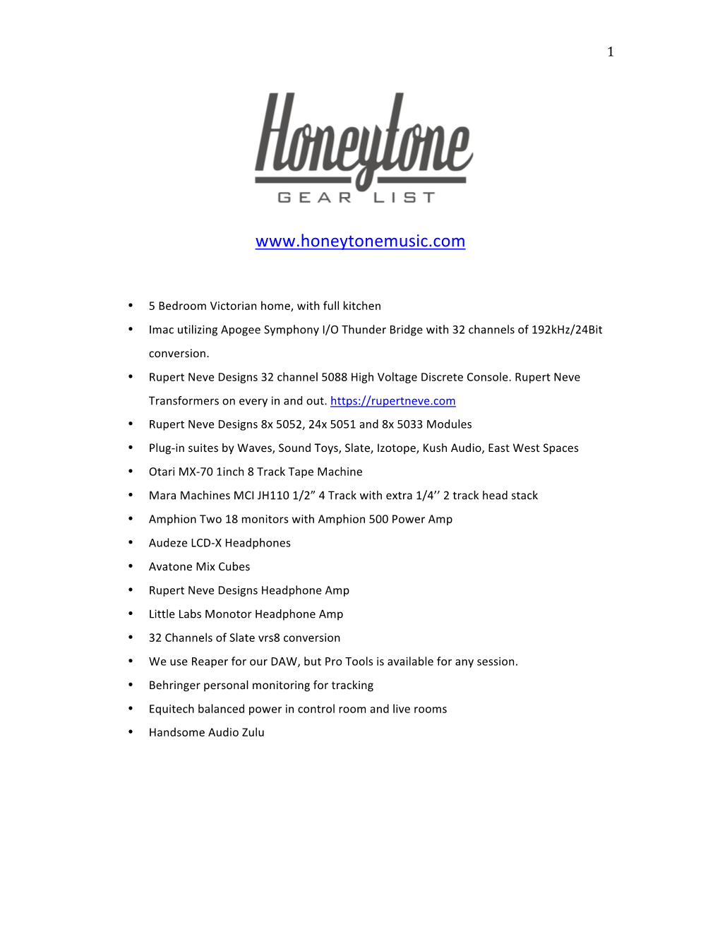 Honeytone-Gear-List-12012019.Pdf