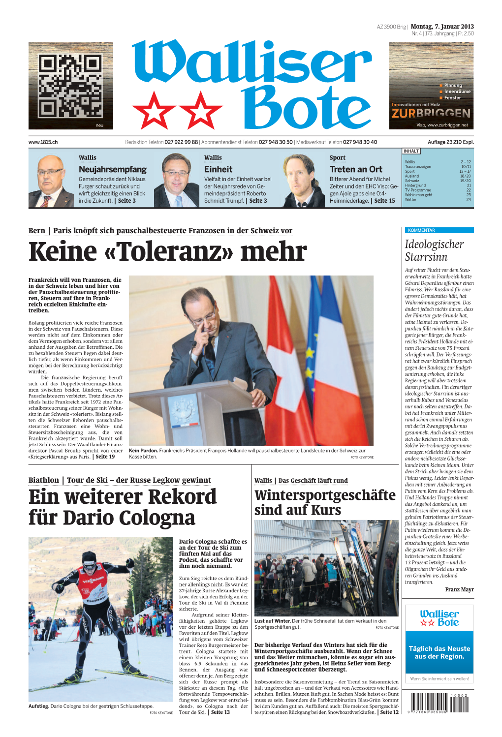 Keine «Toleranz» Mehr