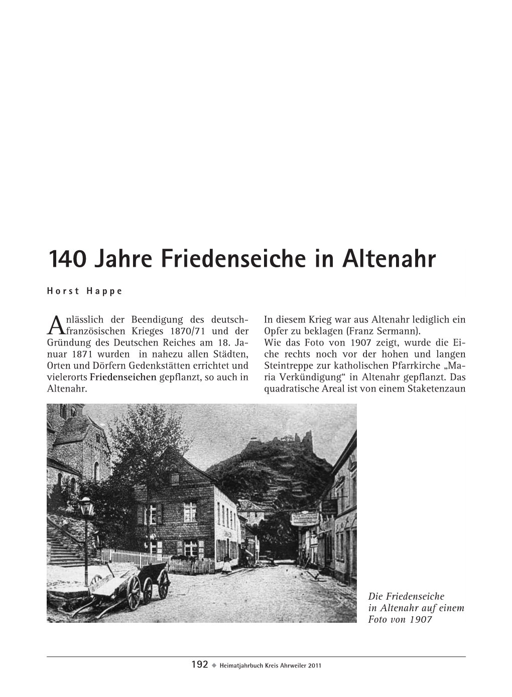 140 Jahre Friedenseiche in Altenahr