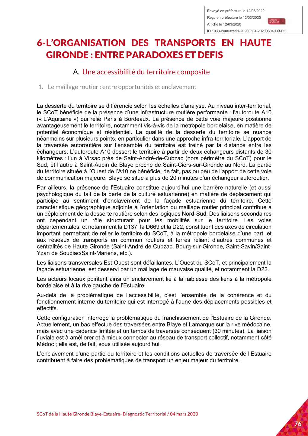 L'organisation Des Transports En Haute Gironde : Entre Paradoxes Et Defis