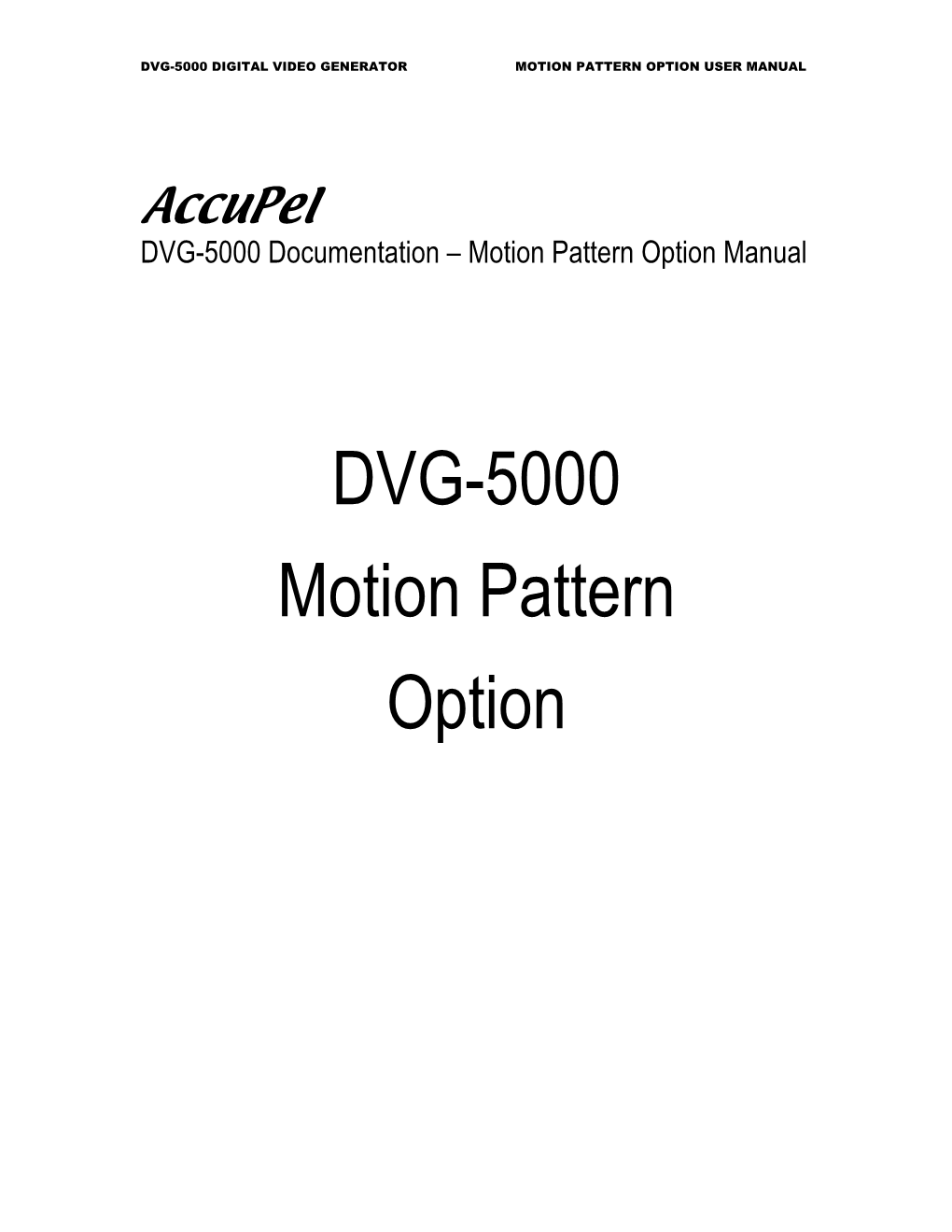 Motion Manual