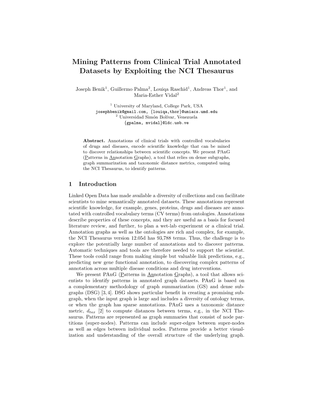 Mining Patterns from Clinical Trial Annotated Datasets by Exploiting the NCI Thesaurus