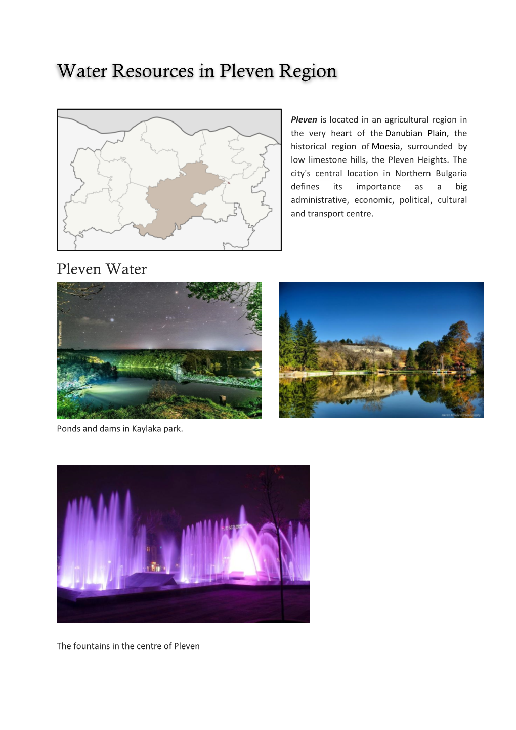 Water Resources in Pleven Region