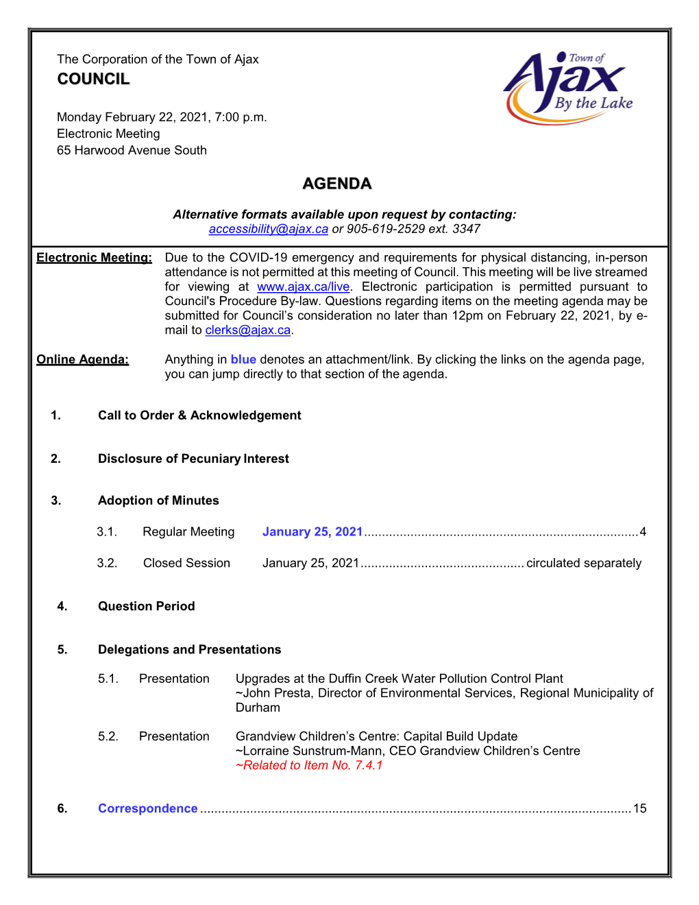 Council Agenda