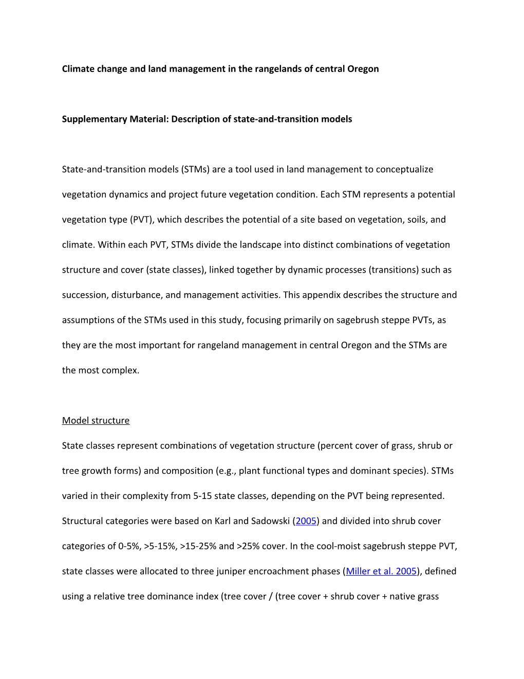 Climate Change and Land Management in the Rangelands of Central Oregon