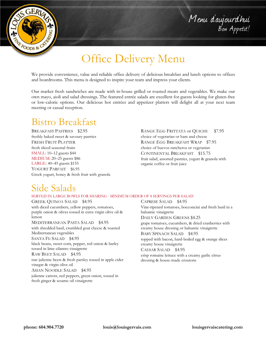 Office Delivery Menu