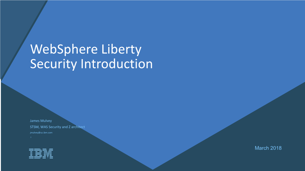 Websphere Liberty Security Introduction