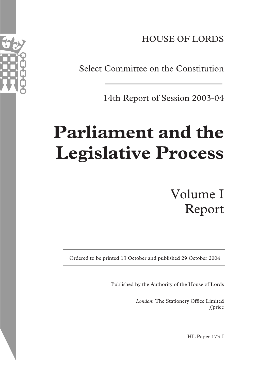 Parliament and the Legislative Process