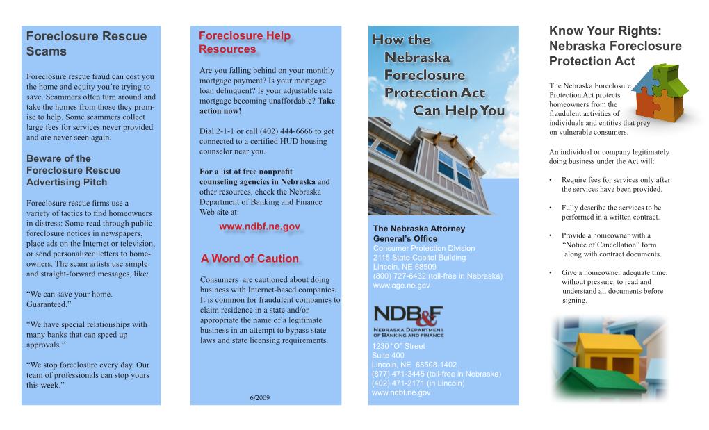 How the Nebraska Foreclosure Protection Act Can Help