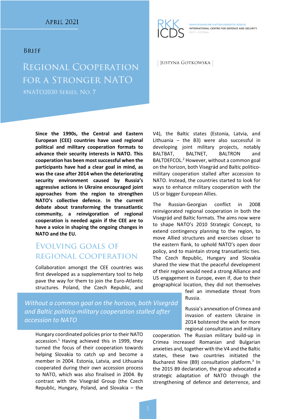 Regional Cooperation for a Stronger NATO