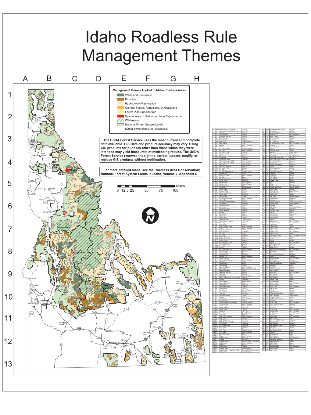 Proposed Idaho Roadless Rule Management Themes