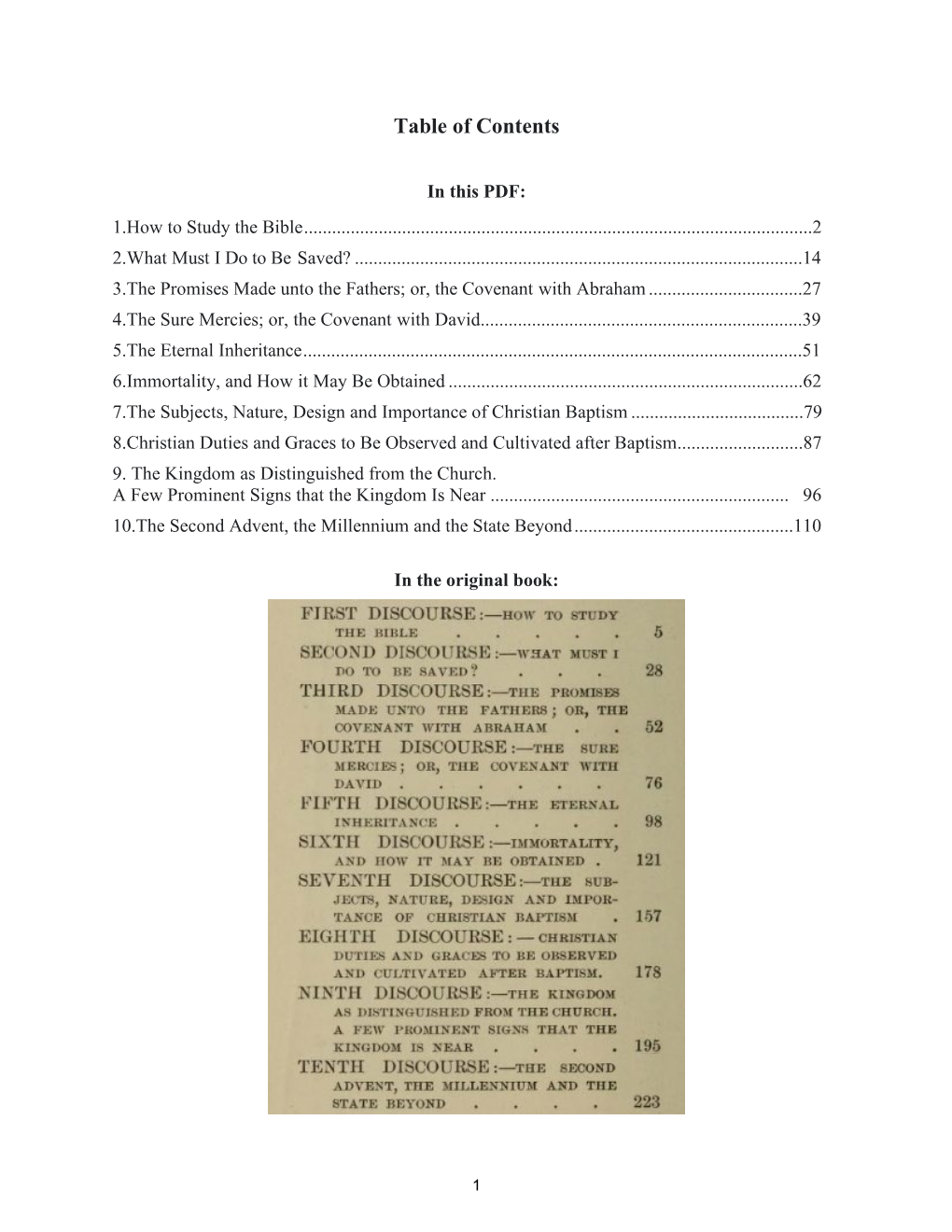 Table of Contents