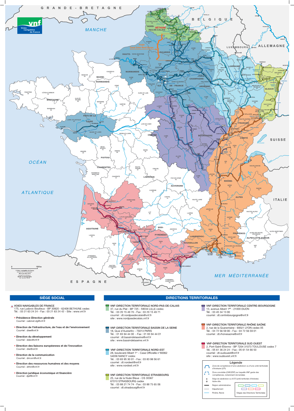 Carte Du Réseau VNF Et Ses Interlocuteurs Locaux
