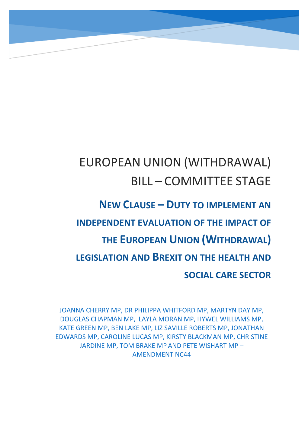 (Withdrawal) Bill – Committee Stage