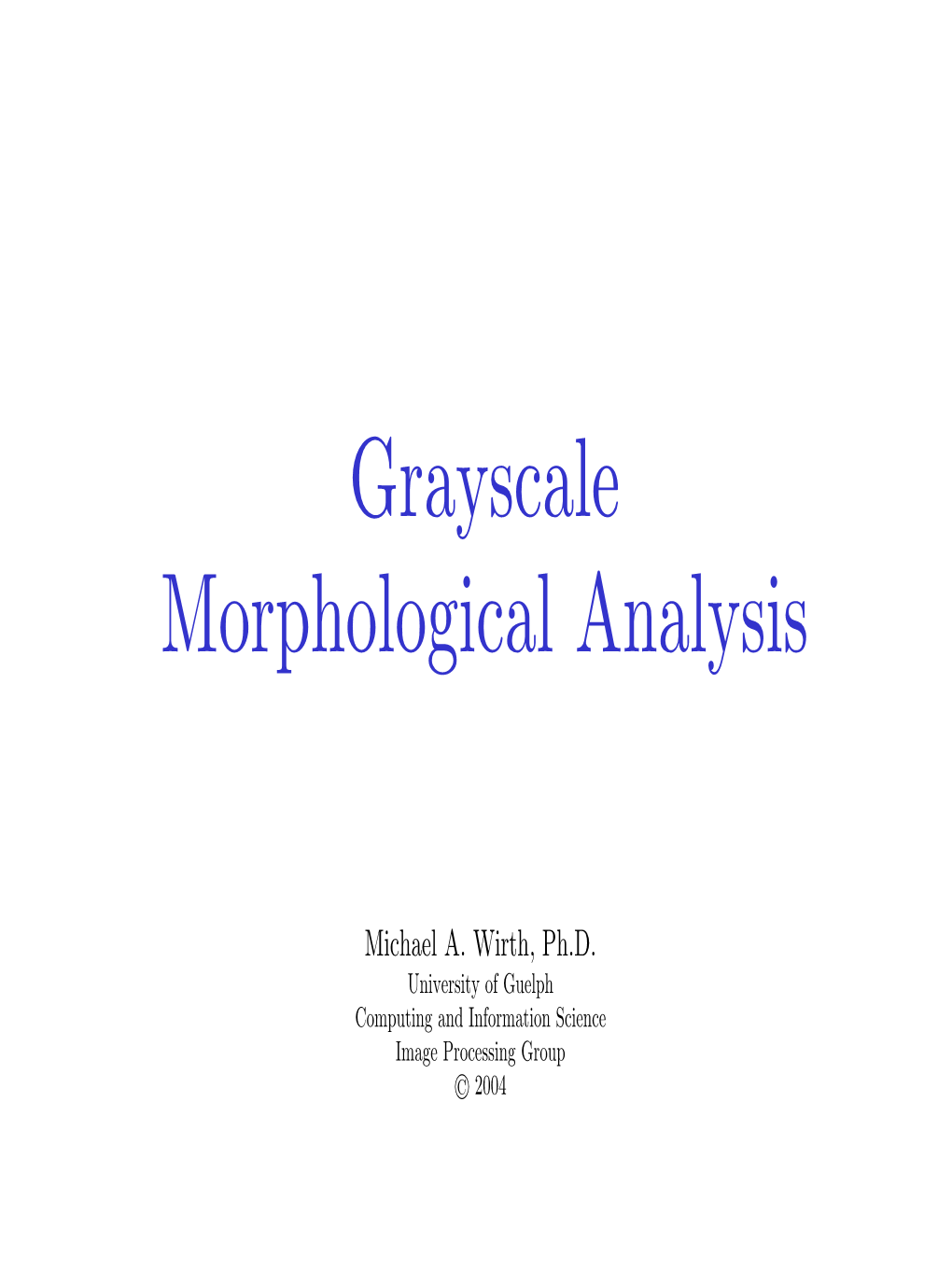 Grayscale Morphological Analysis