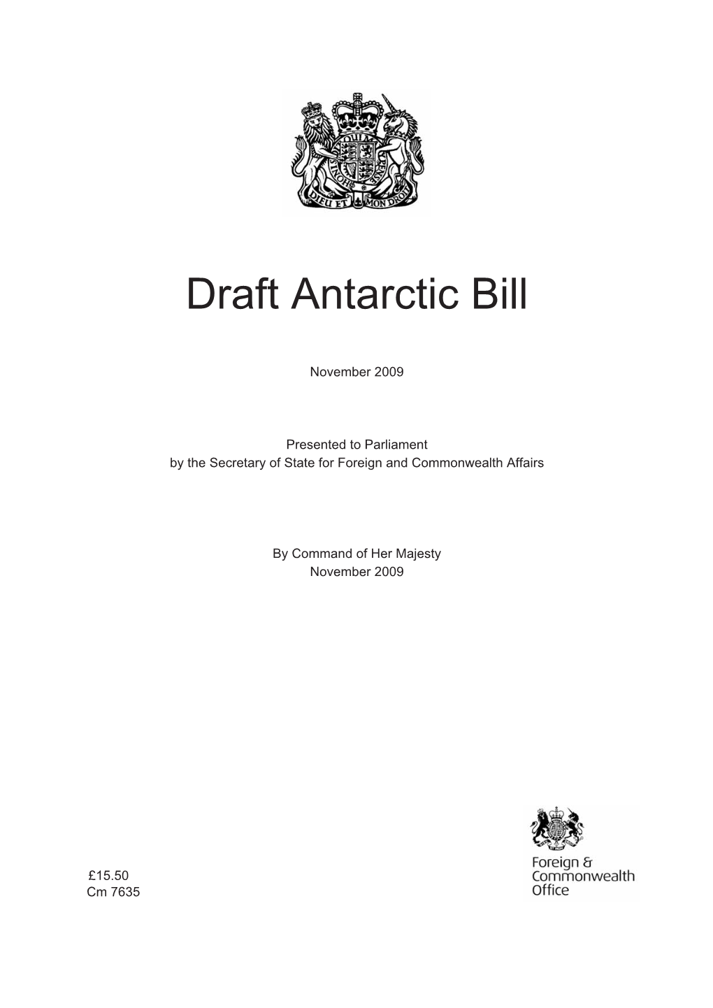 Draft Antarctic Bill Cm 7635