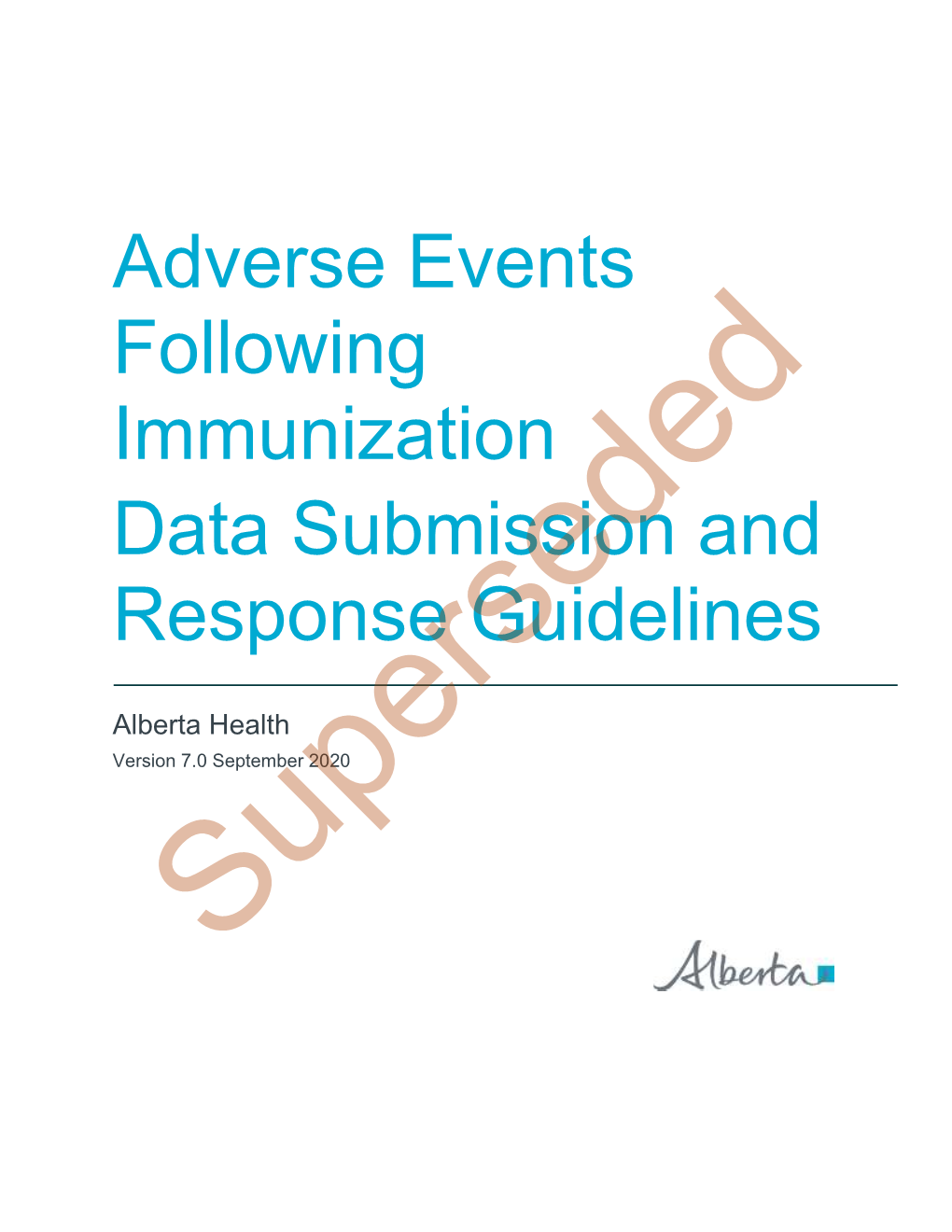 Adverse Events Following Immunization Data Submission and Response Guidelines