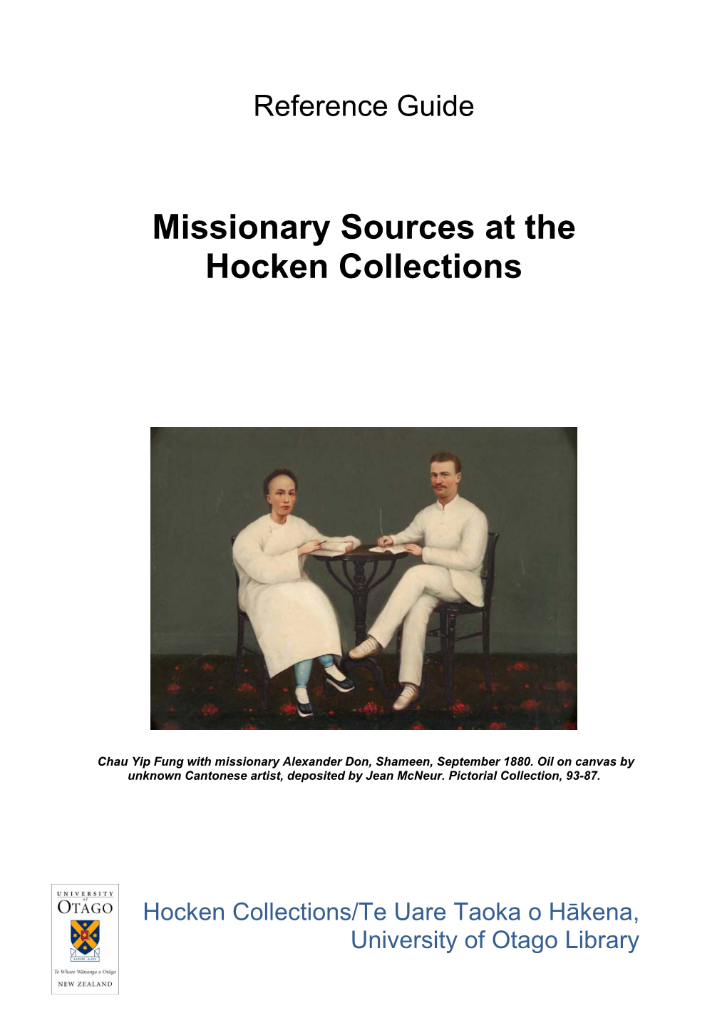Missionary Sources at the Hocken Collections
