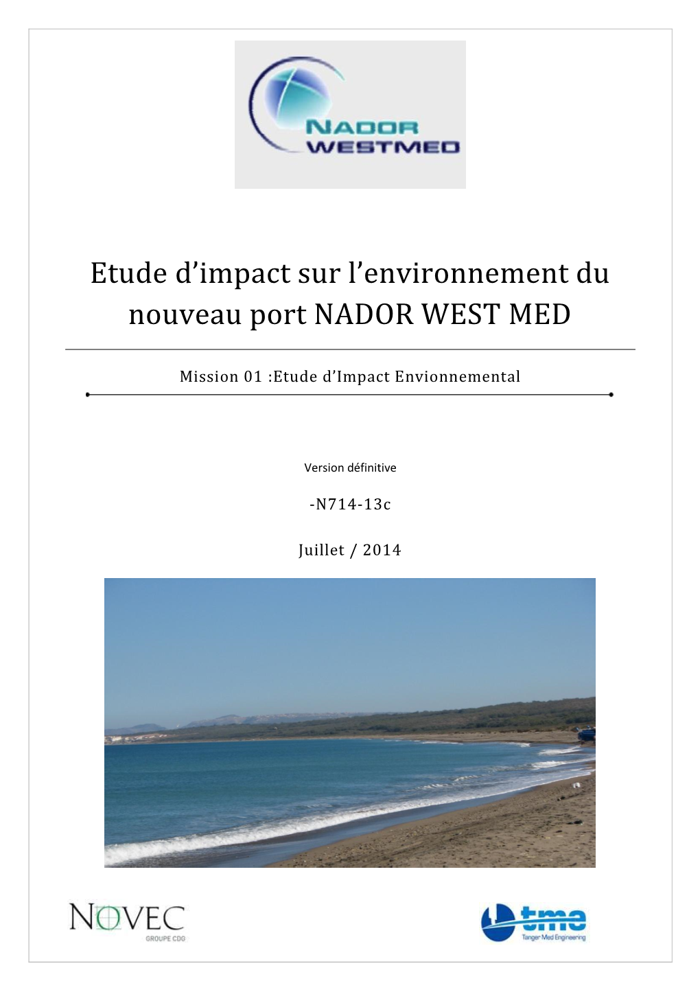 Etude D'impact Sur L'environnement Du Nouveau Port NADOR WEST