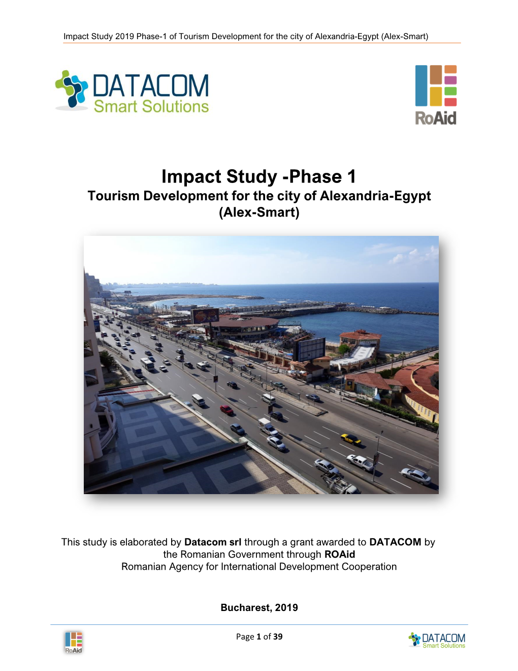 Impact Study -Phase 1 Tourism Development for the City of Alexandria-Egypt (Alex-Smart)