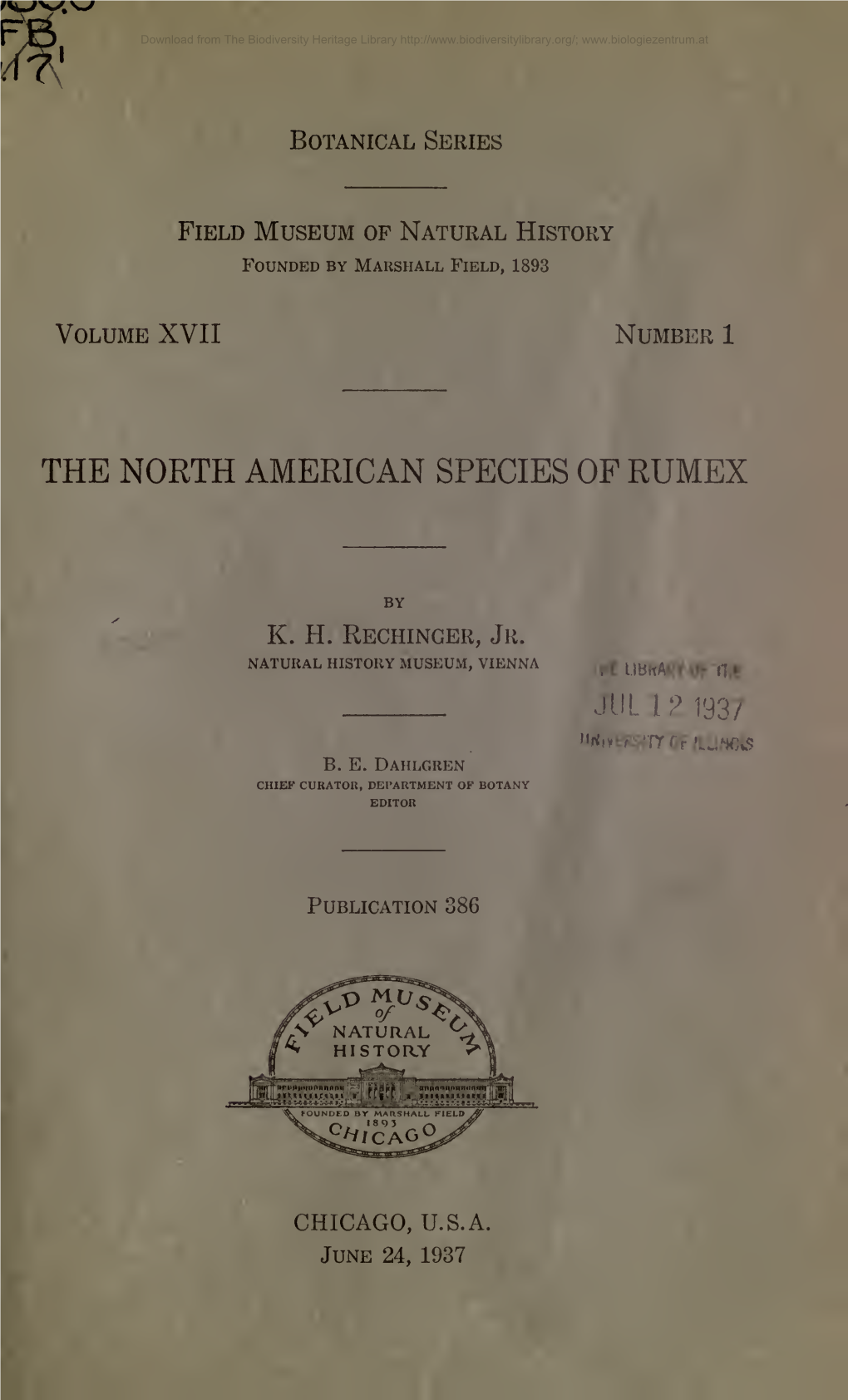 The North American Species of Rumex