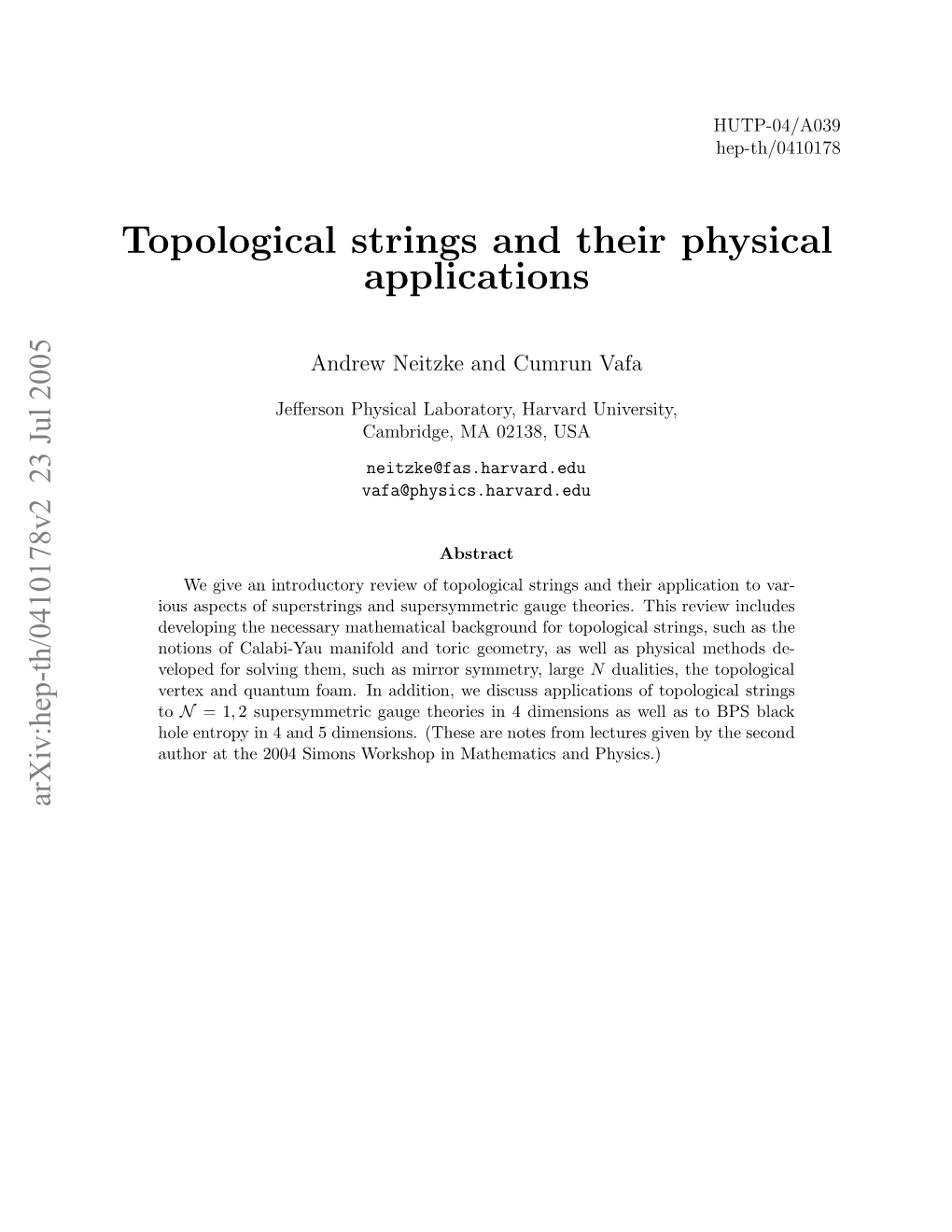 Arxiv:Hep-Th/0410178