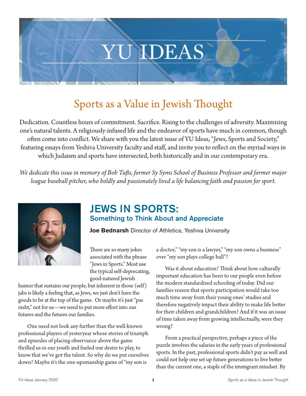 Sports As a Value in Jewish Thought