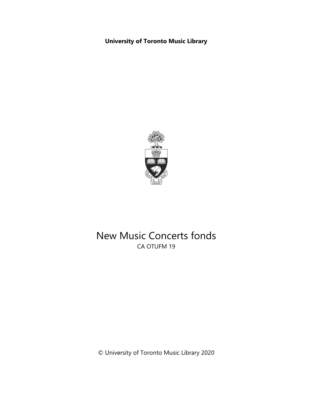 New Music Concerts Fonds CA OTUFM 19