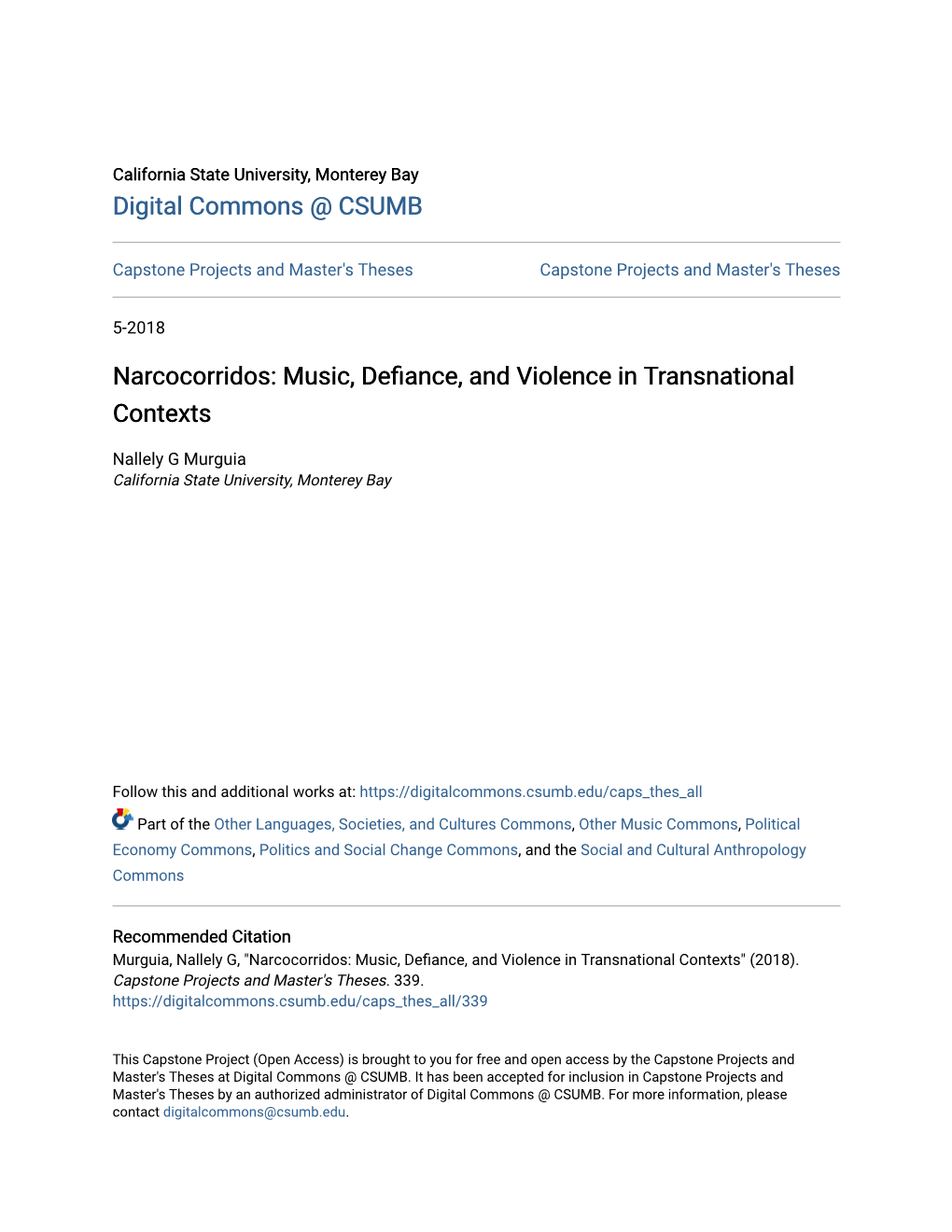 Narcocorridos: Music, Defiance, and Violence in Transnational Contexts