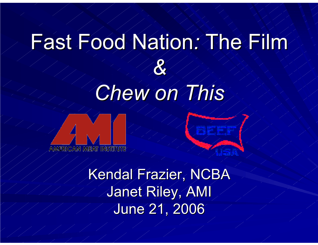 Fast Food Nation' Movie