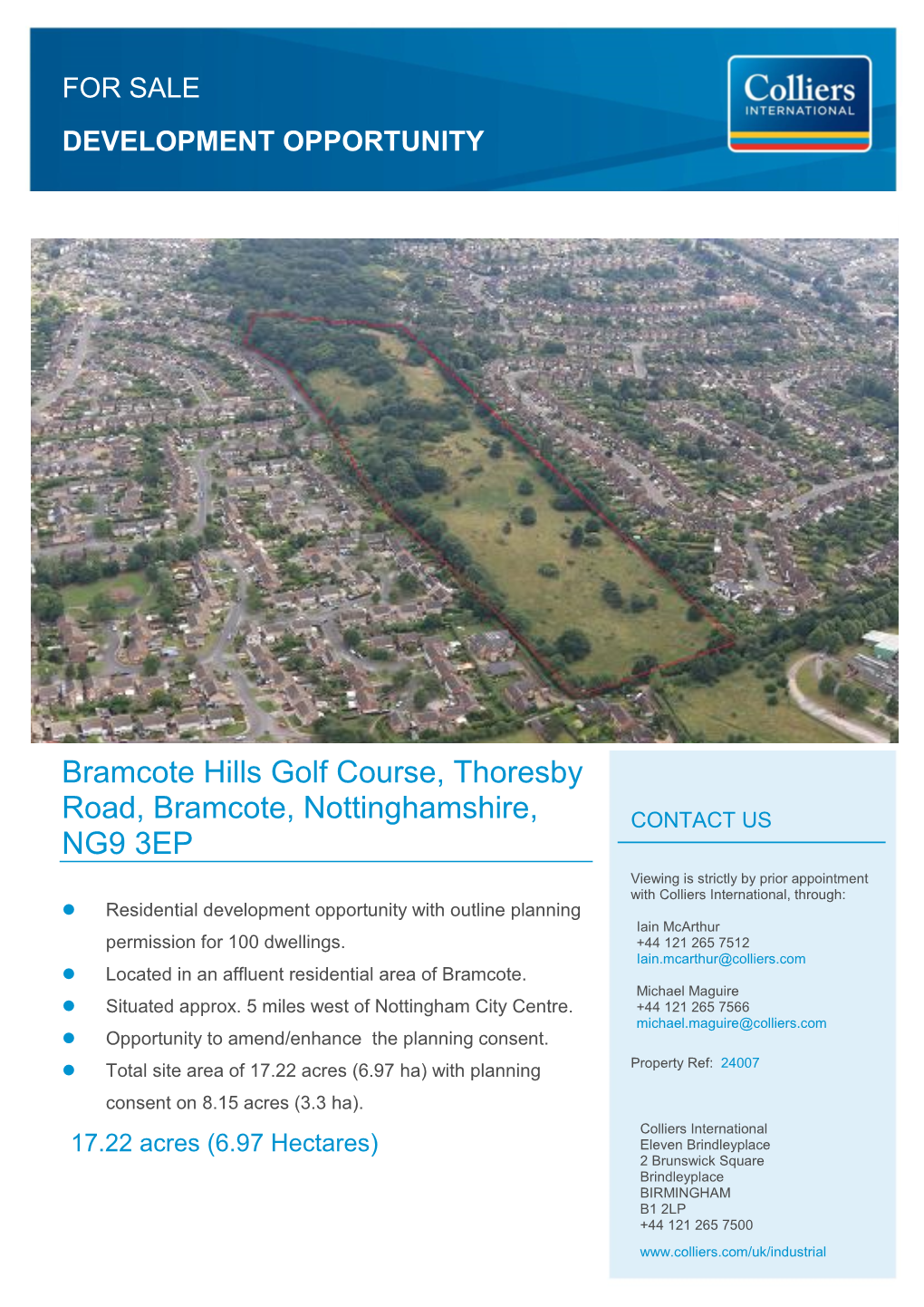 Bramcote Hills Golf Course, Thoresby Road, Bramcote, Nottinghamshire, CONTACT US NG9 3EP