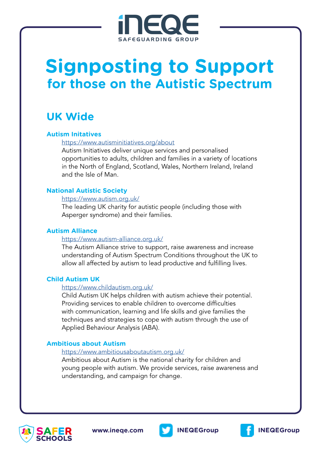 Signposting to Support for Those on the Autistic Spectrum