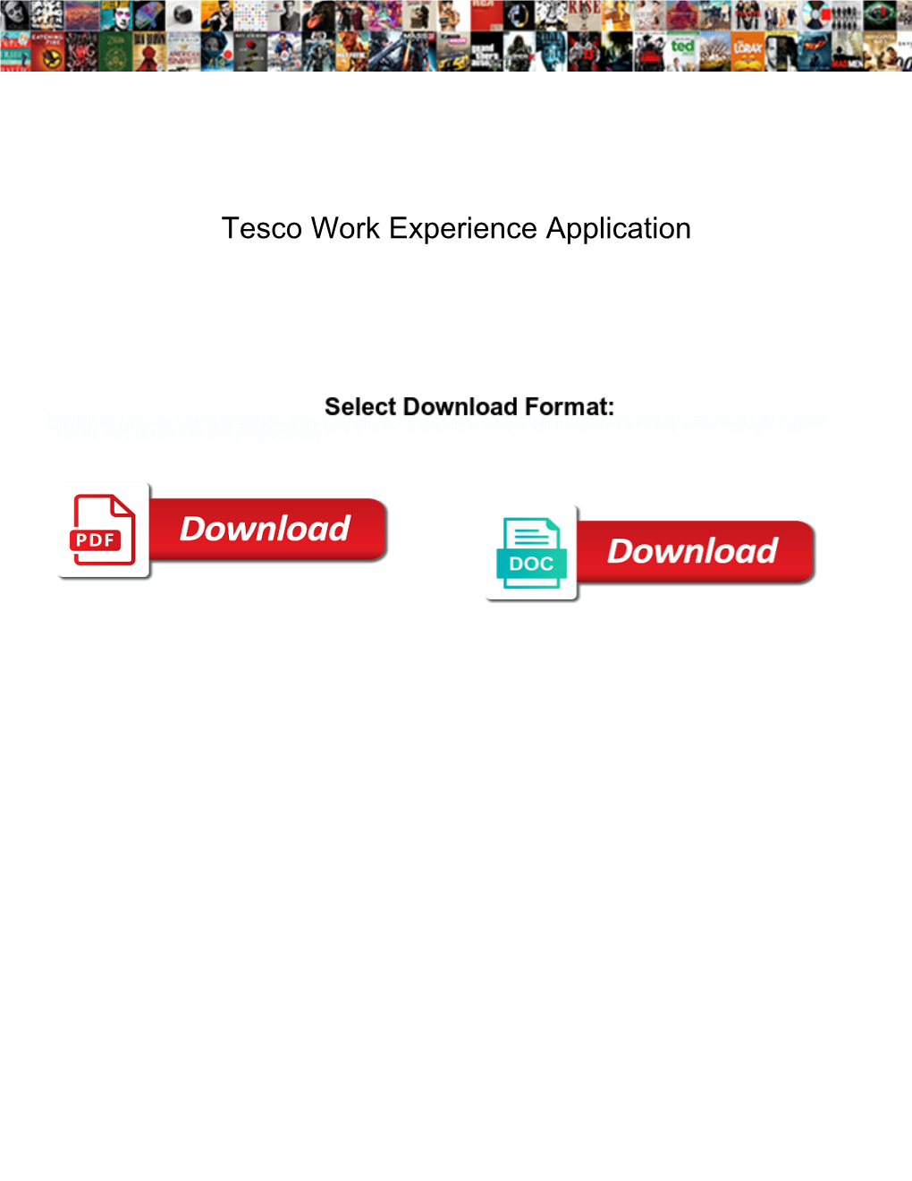 Tesco Work Experience Application
