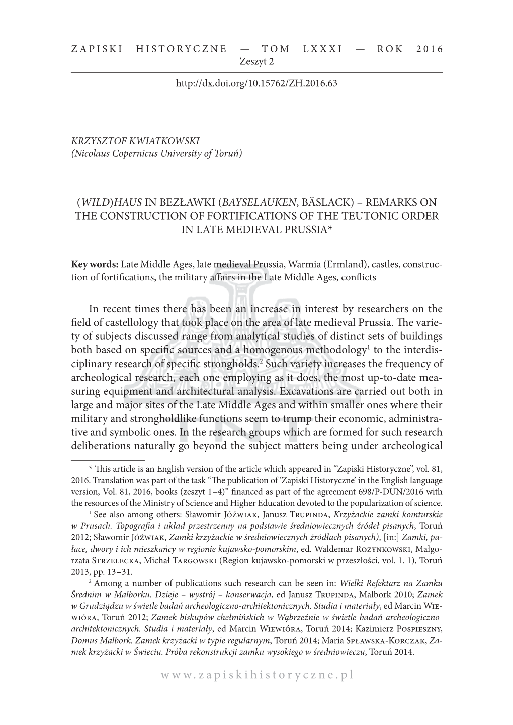 8 Krzysztof Kwiatkowski [236] and Architectural Reviews Which Is an Unevoidable from the Point of View of Re­ Search and Context Analysis