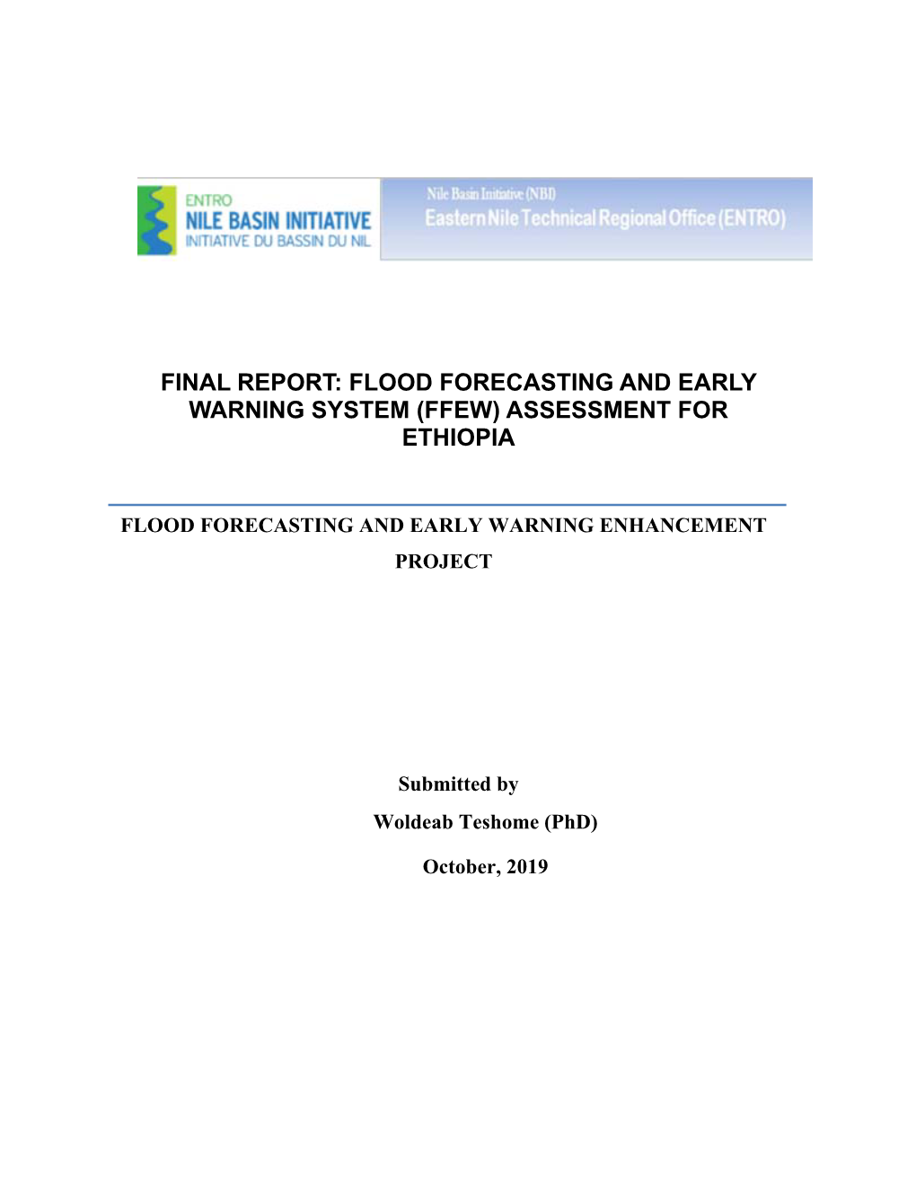 Flood Forecasting and Early Warning System (Ffew) Assessment for Ethiopia