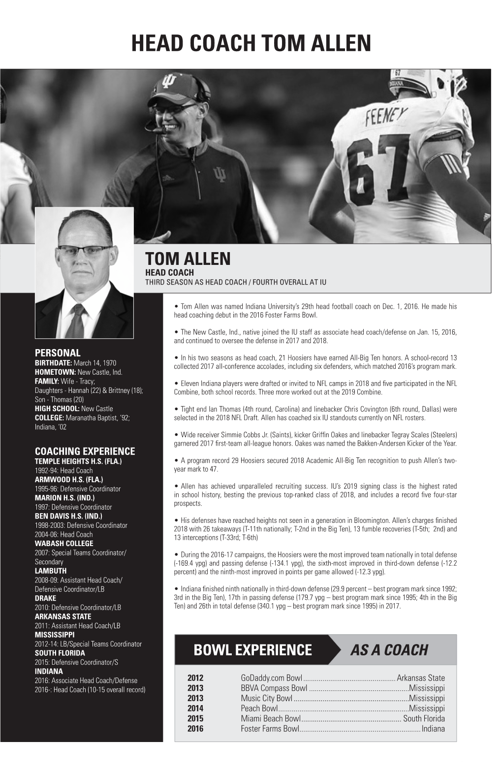 Head Coach Tom Allen
