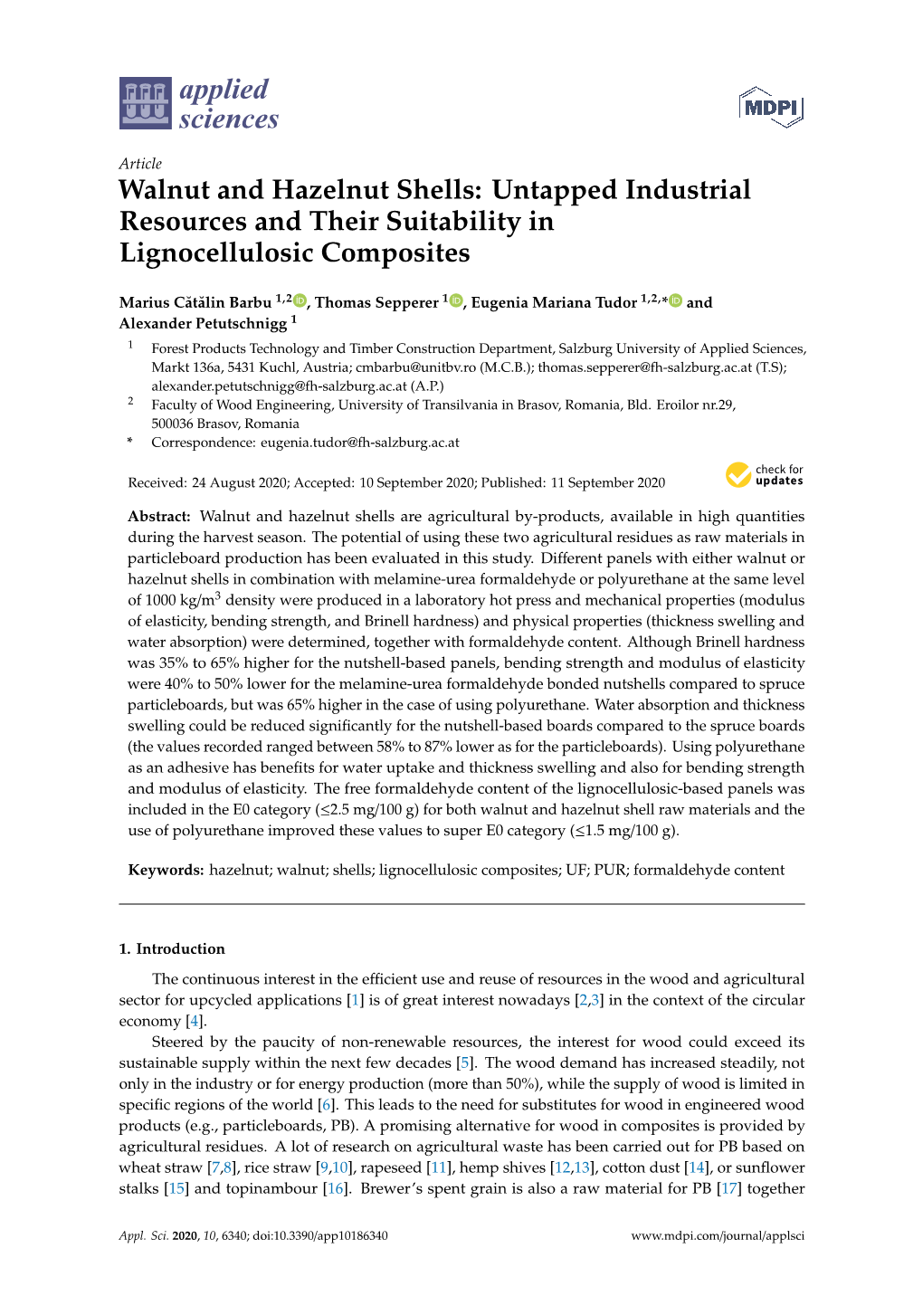 Walnut and Hazelnut Shells: Untapped Industrial Resources and Their Suitability in Lignocellulosic Composites