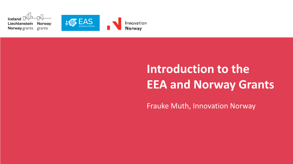 Introduction to the EEA and Norway Grants