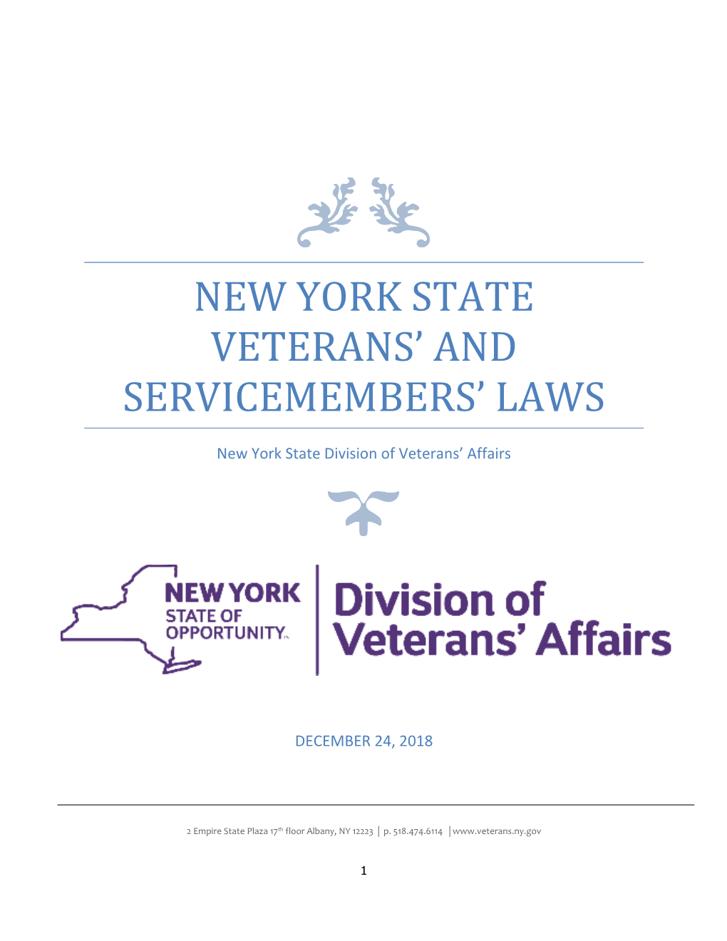 New York STATE Veterans' and Servicemembers' Laws