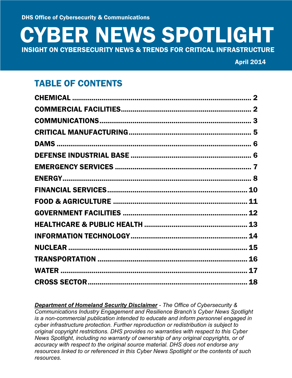 CYBER NEWS SPOTLIGHT INSIGHT on CYBERSECURITY NEWS & TRENDS for CRITICAL INFRASTRUCTURE Op April 2014