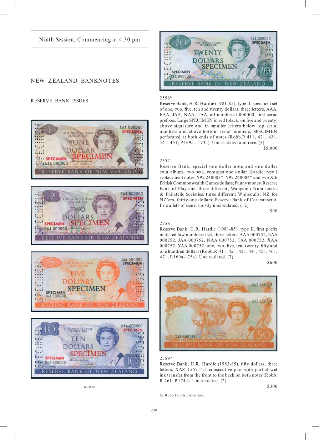 Ninth Session, Commencing at 4.30 Pm NEW ZEALAND BANKNOTES