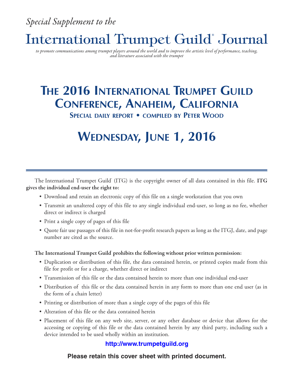 The 2016 International Trumpet Guild